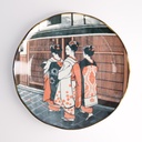 Asakusa Round Plate 25x3cm Geisha 21788 4/24