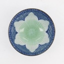 Lily Flower Small Tayo Bowl 13.5x6.8cm 300ml Blue 21160 6/48
