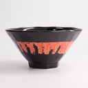 Ramen Bowl Maru Black 19.5x10cm Black/Red 650ml 3/24 21210