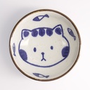 Kawaii Cat Neko Bowl 13.2x5cmh 360ml Blue 21275 6/48