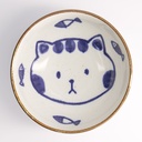 Kawaii Cat Neko Bowl 16x6.3cmh 600ml Blue 21277 6/36