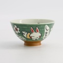 Kawaii Rice Bowl Rabbit 11.5x6.4cm 300ml Green 5/120