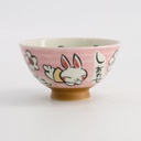Kawaii Rice Bowl Rabbit 11.5x6.4cm 300ml Pink 5/120