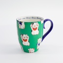 Kawaii Lucky Cat Mug W/Giftbox Green Classic Cat 8.5x10.2cm 340ml 17729 1/36