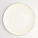 Nippon White Gold Rim Coupe Plate 25.5cm Lines 6/48