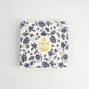 Paper Giftbox 10A 20x19.5x5cm Blue Flower Design for: 4pcs Dishset Square #8979