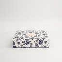 Paper Giftbox 10A 20x19.5x5cm Blue Flower Design for: 4pcs Dishset Square #8979