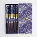 Chopstick Giftset/5 Blue Flowers B-1220X 1/100