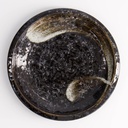 Arahake Round Plate 14x2.2cm Bk/Br 21615 6/72