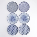 Nippon Blue Plate Set 16x2cm 6pcs 16177 1/12