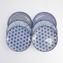 Nippon Blue Plate Set 16x2cm 6pcs 16177 1/12