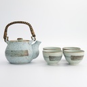 Green Soshun Tea Set 0.7L w/4 Cups 150ml 33348 1/12