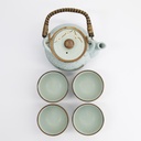 Green Soshun Tea Set 0.7L w/4 Cups 150ml 33348 1/12