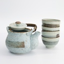 Green Soshun Tea Set 0.7L w/4 Cups 150ml 33348 1/12