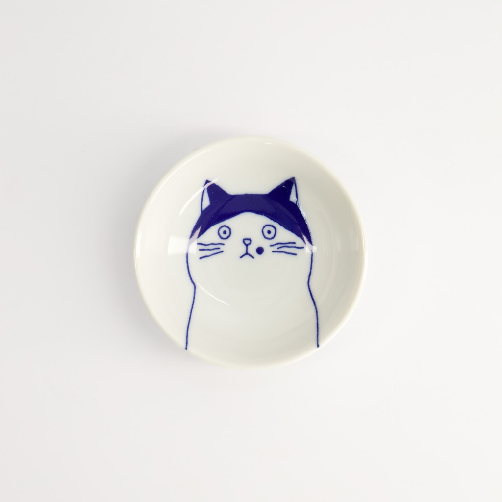 Kawaii Sauce Dish Cat Nora 9x2.7cm BL/WH TA-16 12/192