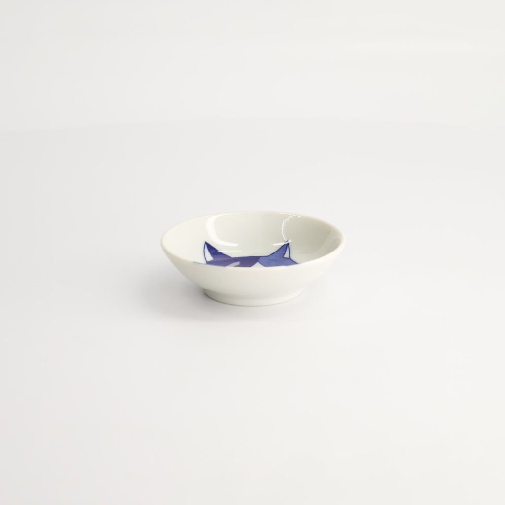 Kawaii Sauce Dish Cat Mike 9x2.7cm BL/WH TA-17 12/192