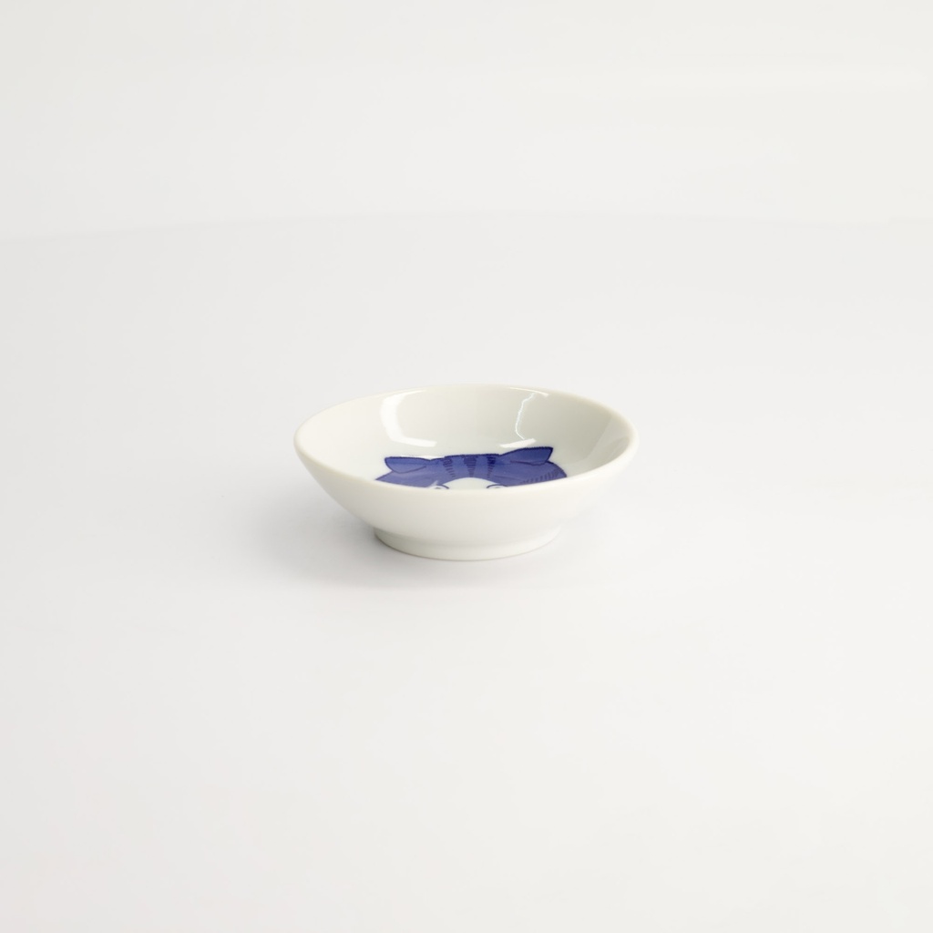 Kawaii Sauce Dish Cat Scottish 9x2.7cm BL/WH TA-20 12/192