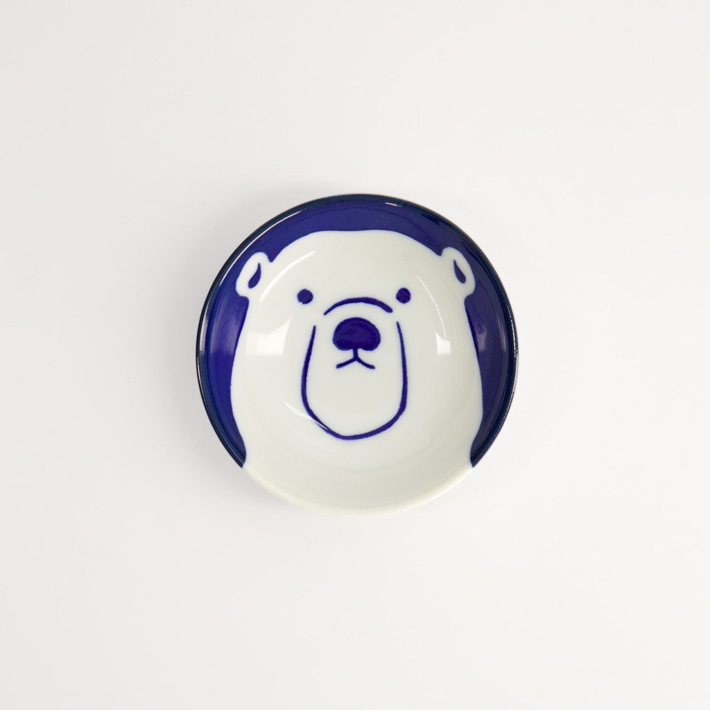 Kawaii Sauce Dish Polar Bear 9x2.7cm BL/WH TA-27 12/192