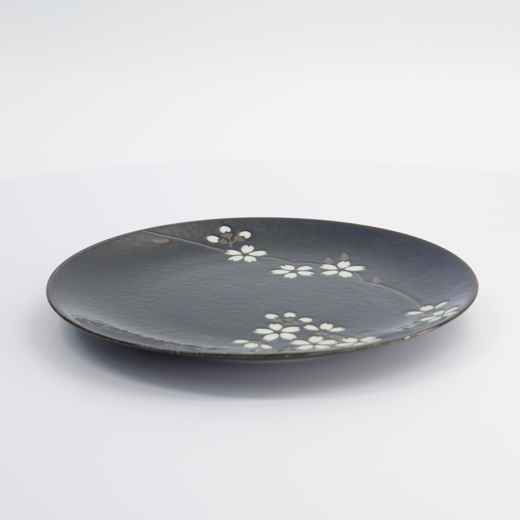 Cobalt Blue Sakura Round Plate 23.5cm 22115 4/32