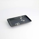Cobalt Blue Sakura Rectangular Plate 20.5x13.2x2.5cm 22116 5/60