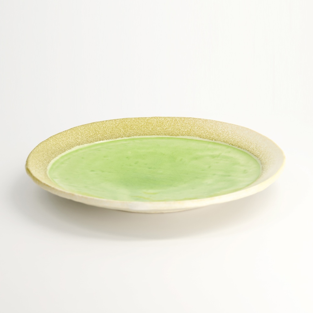Mino Craft Round Plate 24.7x3cm Green 3/18
