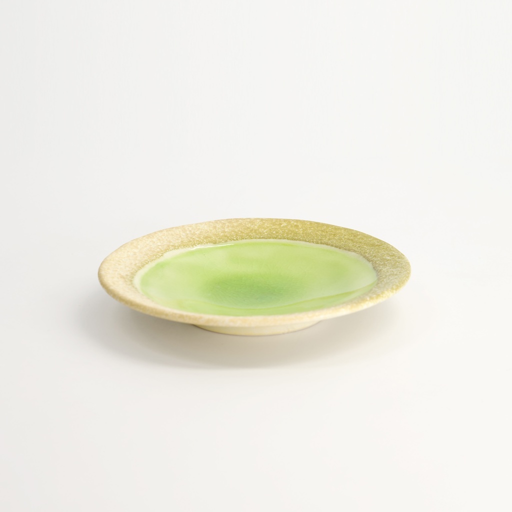 Mino Craft Round Plate 14.2x2.3cm Green 10/120