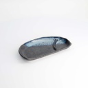 Mino Craft Plate 22.5x13x2.3cm Black/Blue 6/48