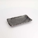 Mino Craft Rectangular Plate 22.2x13.3x2.5cm Bk/Grey 6/48