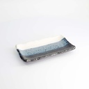 Mino Craft Rectangular Plate 22.2x13.3x2.5cm Bk/Bl/Wh 6/48