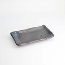 Mino Craft Rectangular Plate 22.2x13.3x2.5cm Grey/Blue 6/48