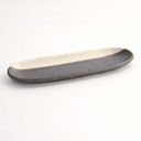 Mino Craft Oval Plate 34.5x10.8x2.5cm Bk/Br 6/36