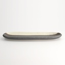 Mino Craft Oval Plate 34.5x10.8x2.5cm Bk/Br 6/36