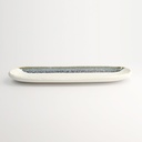 Mino Craft Oval Plate 34.5x10.8x2.5cm Wh/Bl 6/36