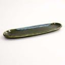 Mino Craft Oval Plate 34.5x10.8x2.5cm Green 6/36