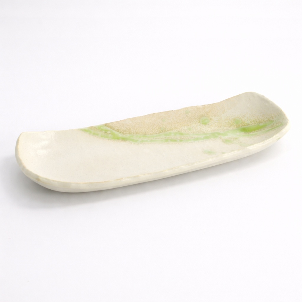 Mino Craft Oval Plate 37x15x4.3cm Gr/Wh 2/20