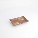 Mino Craft Plate 15.5x11x2.5cm Brown/White KA-53 12/96