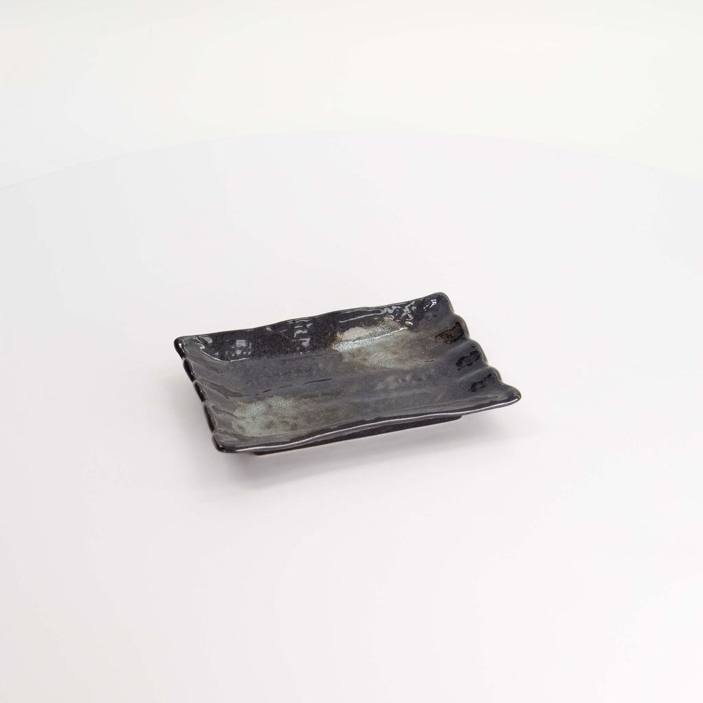 Mino Craft Plate 15.5x11x2.5cm Black KA-55 12/96