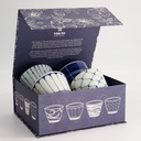 Cup Giftset 4pcs 8.3x6.5cm 180ml Blue/White 22242 1/6