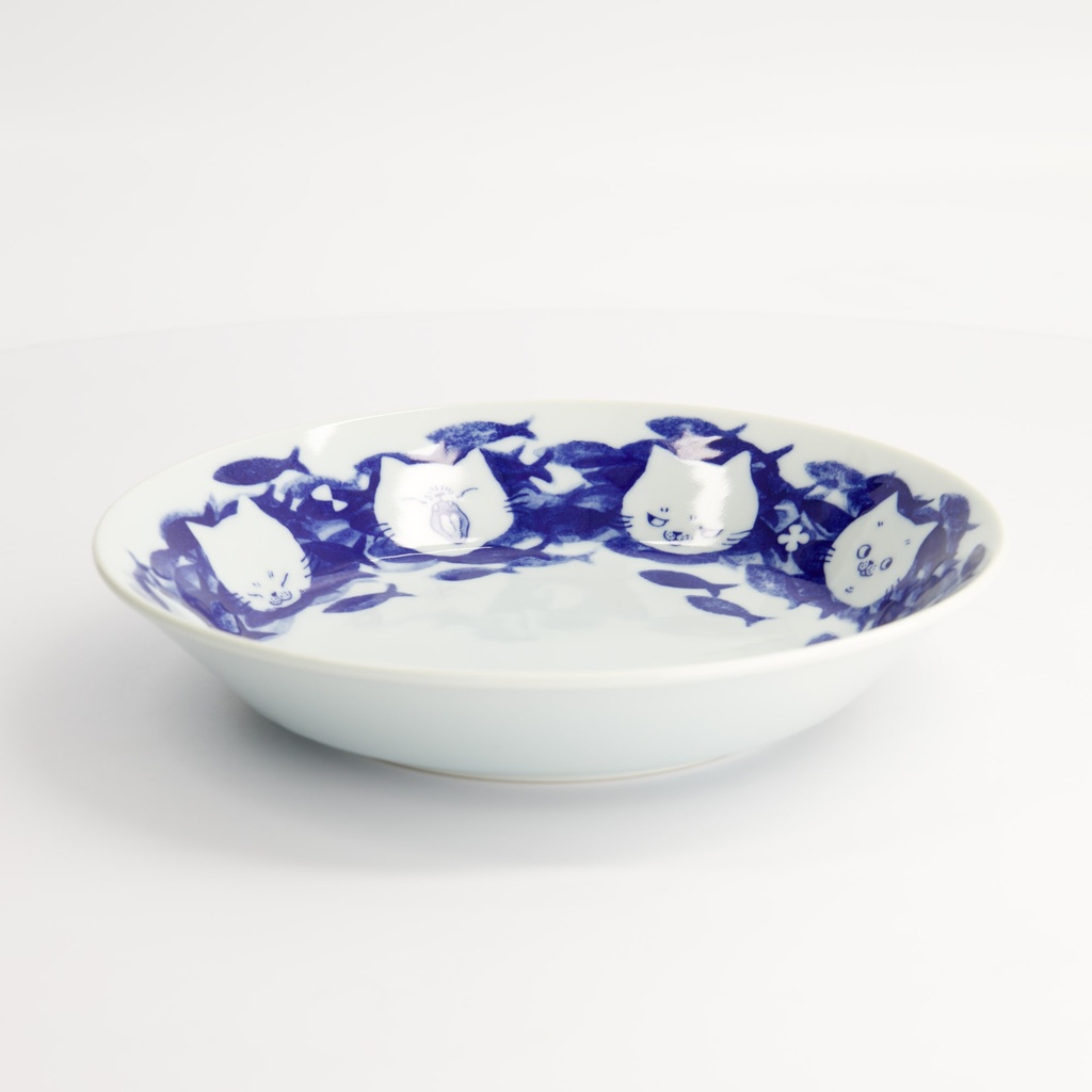 Neko Maruke Cat Shallow Bowl 20.7x3.8cm 35003051 6/36