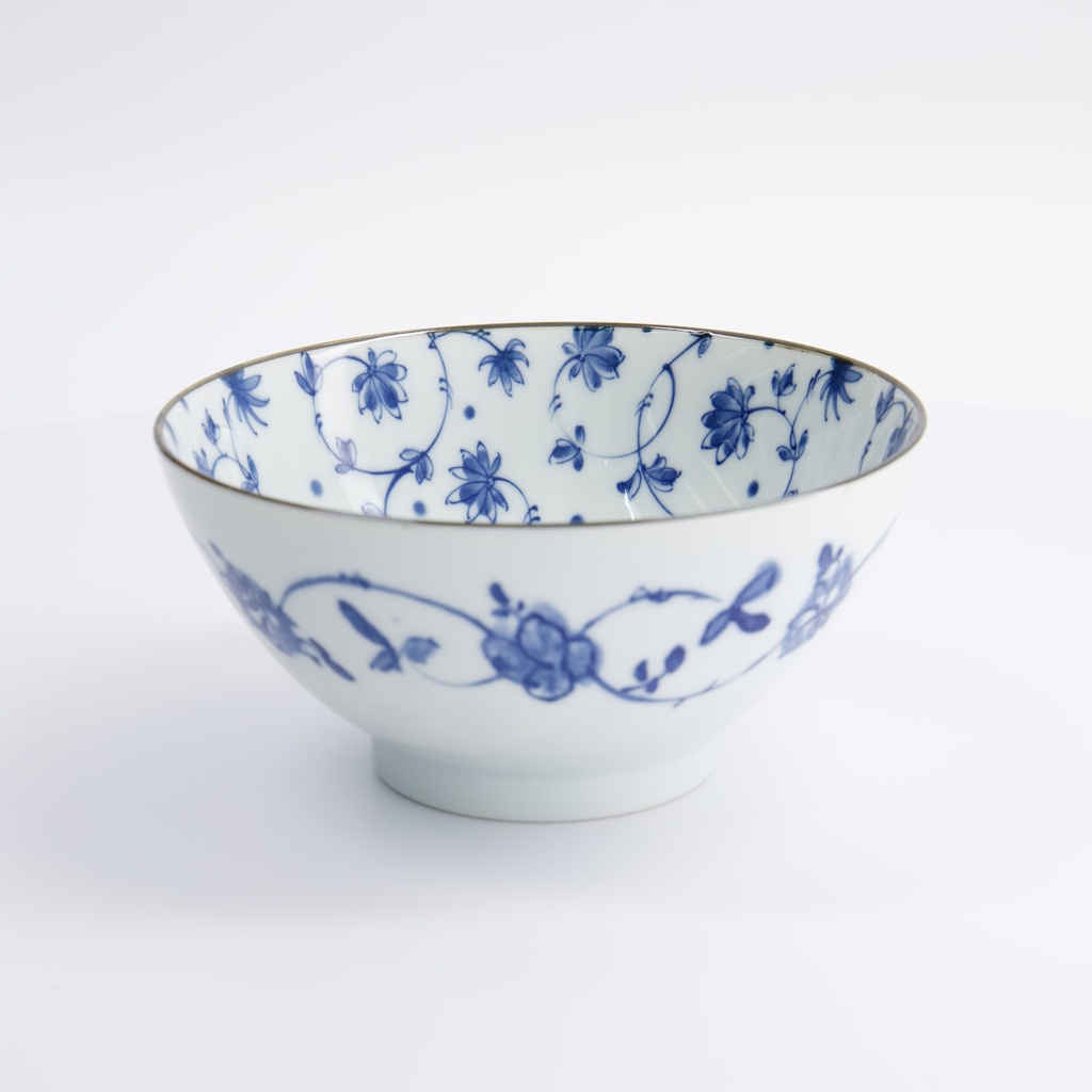 Natsu Karakusa Mixed Bowl 17.8x8.7cm Blue/White 22316 3/36
