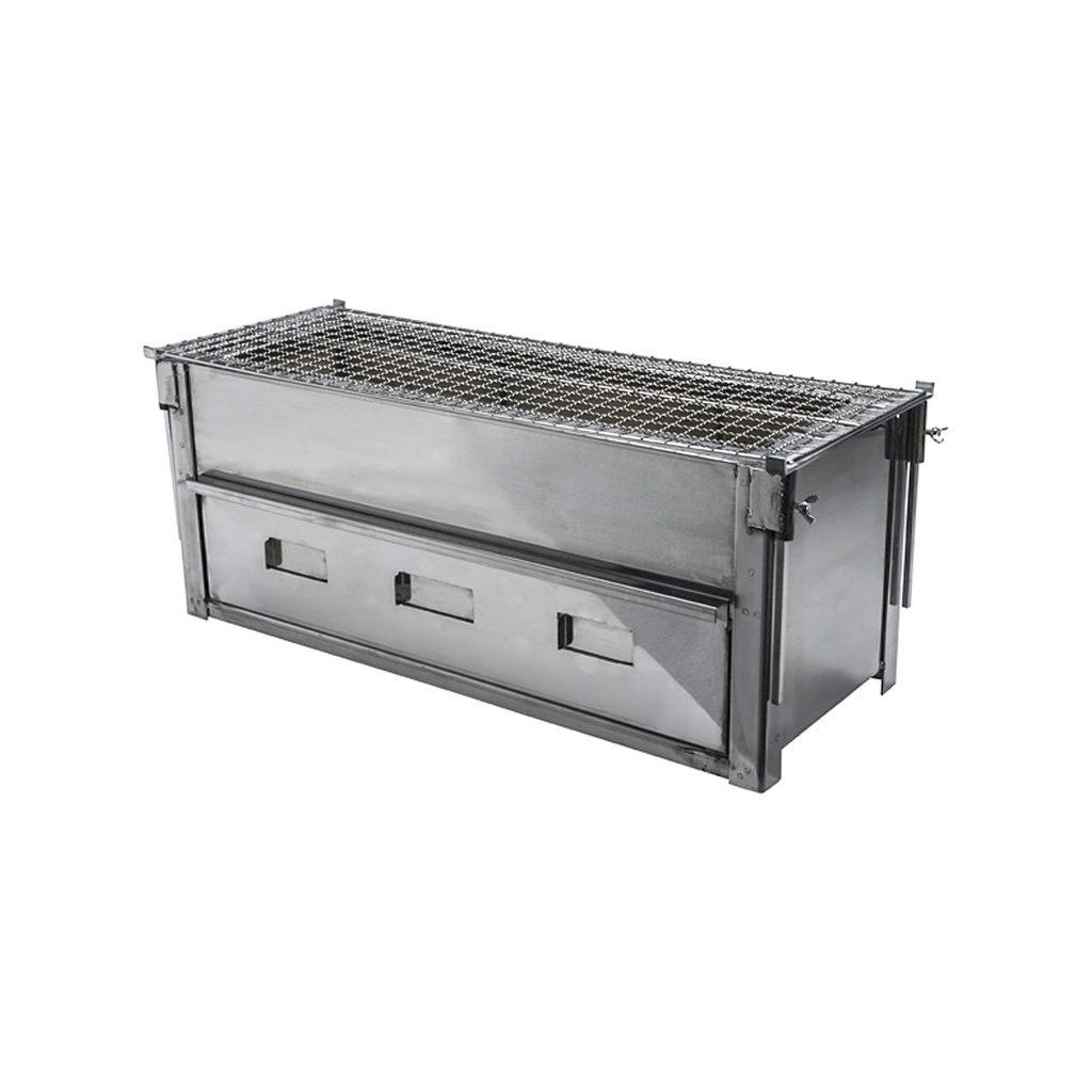 Konro Grill Stainless Steel w/Net & Iron Bar 64x24.5x25.5cm SYA-S Made in Japan