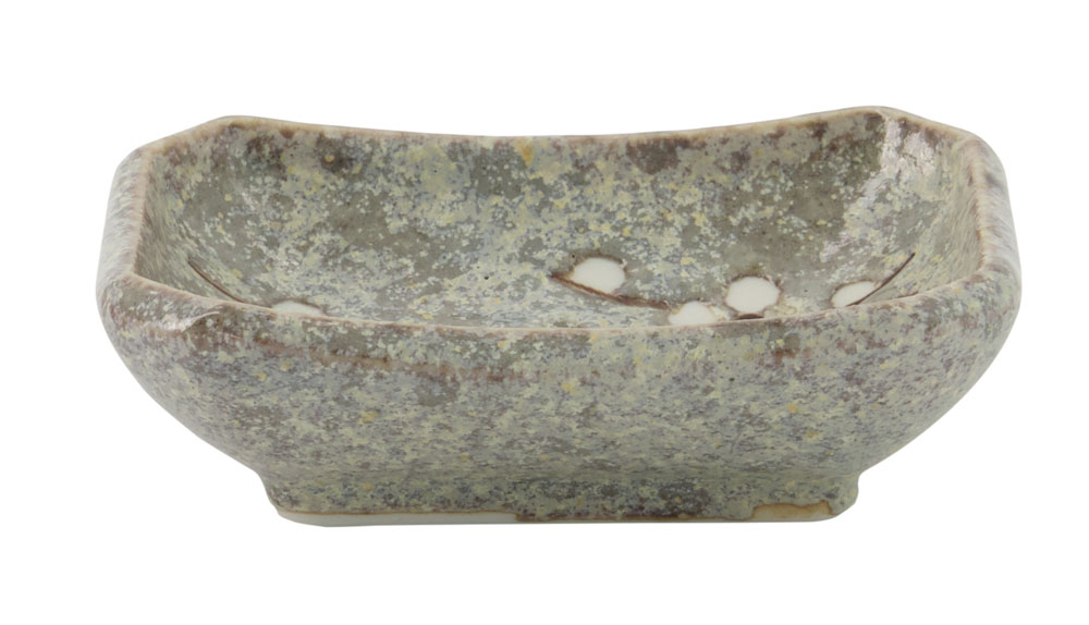 Grey Soshun Oblong Choku Plate 8.8x6.5x2.8cm YT-9981 12/144