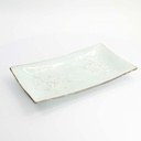 Green Cosmos Oblong Plate 33.2x19.3x2.2cm Q213/GC 1/12