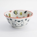 Kawaii Lucky Cat Neko Bowl Red 15x7cm 500ml 33009 6/48
