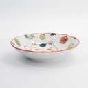 Kawaii Lucky Cat Neko Pasta Plate Red 21x5cm 4/32