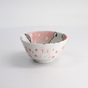 Kawaii Animals Rice Bowl Pink 12x6.4cm 300ml 000856 6/72