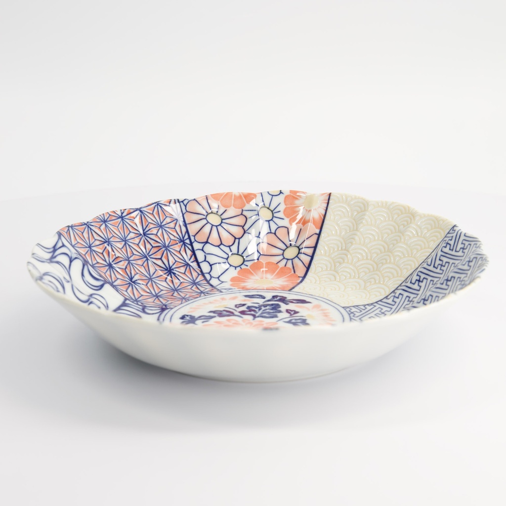 Mino Shozui Shallow Bowl Navy 24x4.8cm 6/36