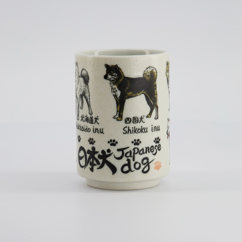 Cup Emboss Japanese Dogs 7.2cmx10.2cm 260ml C3-27 6/60