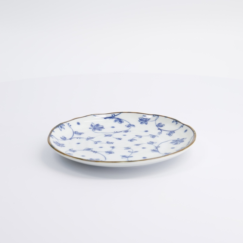Natsu Karakusa Plate 16.5x2cm Blue/White 004798 12/96