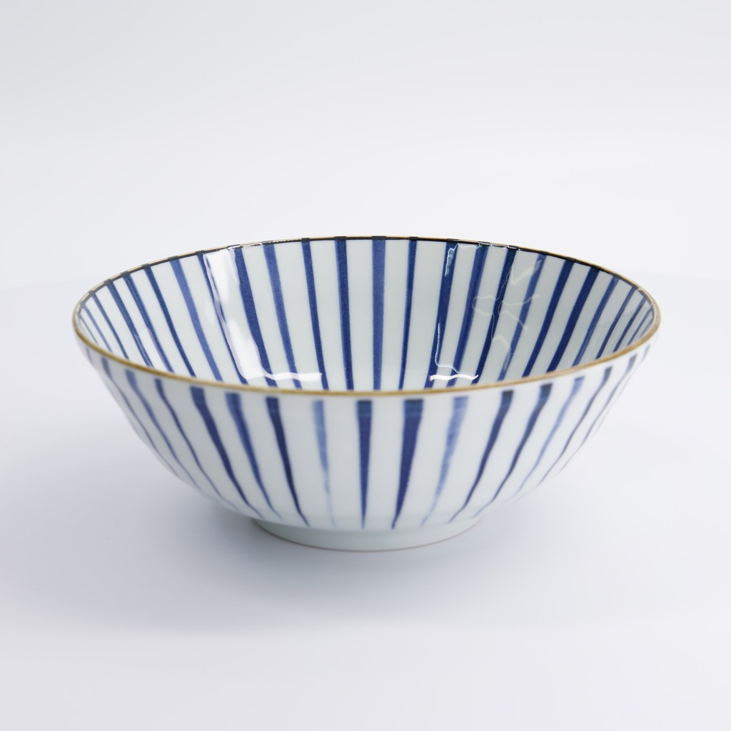 Natsu Tokusa Ramen Bowl 21x7.8cm 1000ml Blue/White 22328 3/36